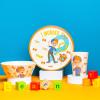 imageZak Designs Kids Dinnerware Set 3 Pieces Durable and Sustainable Melamine Bamboo Plate Bowl and Tumbler are Perfect For Dinner Time With Family DogBlippi