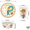 imageZak Designs Kids Dinnerware Set 3 Pieces Durable and Sustainable Melamine Bamboo Plate Bowl and Tumbler are Perfect For Dinner Time With Family DogBlippi