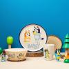 imageZak Designs Kids Dinnerware Set 3 Pieces Durable and Sustainable Melamine Bamboo Plate Bowl and Tumbler are Perfect For Dinner Time With Family DogBluey
