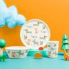 imageZak Designs Kids Dinnerware Set 3 Pieces Durable and Sustainable Melamine Bamboo Plate Bowl and Tumbler are Perfect For Dinner Time With Family DogDog
