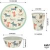 imageZak Designs Kids Dinnerware Set 3 Pieces Durable and Sustainable Melamine Bamboo Plate Bowl and Tumbler are Perfect For Dinner Time With Family DogDog
