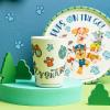 imageZak Designs Kids Dinnerware Set 3 Pieces Durable and Sustainable Melamine Bamboo Plate Bowl and Tumbler are Perfect For Dinner Time With Family DogPAW Patrol Chase  Marshall  Skye