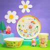 imageZak Designs Kids Dinnerware Set 3 Pieces Durable and Sustainable Melamine Bamboo Plate Bowl and Tumbler are Perfect For Dinner Time With Family DogPeppa Pig
