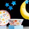 imageZak Designs Kids Dinnerware Set 3 Pieces Durable and Sustainable Melamine Bamboo Plate Bowl and Tumbler are Perfect For Dinner Time With Family DogSpaceships