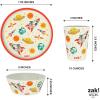 imageZak Designs Kids Dinnerware Set 3 Pieces Durable and Sustainable Melamine Bamboo Plate Bowl and Tumbler are Perfect For Dinner Time With Family DogSpaceships