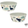 imageZak Designs Kids Dinnerware Set 3 Pieces Durable and Sustainable Melamine Bamboo Plate Bowl and Tumbler are Perfect For Dinner Time With Family DogZaksaurus