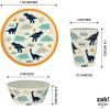 imageZak Designs Kids Dinnerware Set 3 Pieces Durable and Sustainable Melamine Bamboo Plate Bowl and Tumbler are Perfect For Dinner Time With Family DogZaksaurus