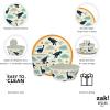 imageZak Designs Kids Dinnerware Set 3 Pieces Durable and Sustainable Melamine Bamboo Plate Bowl and Tumbler are Perfect For Dinner Time With Family DogZaksaurus