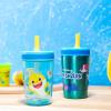 imageZak Designs Spidey and His Amazing Friends Kelso Tumbler Set LeakProof ScrewOn Lid with Straw Bundle for Kids Includes Plastic and Stainless Steel Cups with Bonus Sipper 3pc Set NonBPABaby Shark