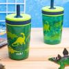imageZak Designs Spidey and His Amazing Friends Kelso Tumbler Set LeakProof ScrewOn Lid with Straw Bundle for Kids Includes Plastic and Stainless Steel Cups with Bonus Sipper 3pc Set NonBPADino Camo