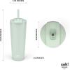 imageZak Designs Squishmallows Straw Tumbler for Travel or At Home 24oz Stainless Steel with Vacuum Insulation and NonSkid Base SquishmallowsIcicle Mint Green
