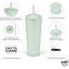 imageZak Designs Squishmallows Straw Tumbler for Travel or At Home 24oz Stainless Steel with Vacuum Insulation and NonSkid Base SquishmallowsIcicle Mint Green