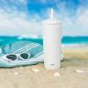 imageZak Designs Squishmallows Straw Tumbler for Travel or At Home 24oz Stainless Steel with Vacuum Insulation and NonSkid Base SquishmallowsLinen Leopard