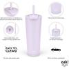 imageZak Designs Squishmallows Straw Tumbler for Travel or At Home 24oz Stainless Steel with Vacuum Insulation and NonSkid Base SquishmallowsSmoky Lilac Purple