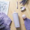 imageZak Designs Squishmallows Straw Tumbler for Travel or At Home 24oz Stainless Steel with Vacuum Insulation and NonSkid Base SquishmallowsSmoky Lilac Purple