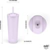 imageZak Designs Squishmallows Straw Tumbler for Travel or At Home 24oz Stainless Steel with Vacuum Insulation and NonSkid Base SquishmallowsSmoky Lilac Purple