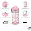 imageZak Designs Unicorn Kid Water Bottle 2Pack Set for Travel or At Home 16oz Plastic is Durable and LeakProof with Silicone Spout Cover Carry Handle Protective Base Fanciful Unicorn Flower PowerFanciful Unicorn  Flower Power