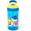 imageZak Designs Baby Shark Kids Water Bottle with Straw and Built in Carrying Loop Made of Durable Plastic LeakProof Design 16 oz BBSAT381Baby Shark
