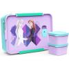 imageZak Designs Blippi Reusable Plastic Bento Box with LeakProof Seal Carrying Handle Microwave Steam Vent and Individual Containers for Kids Packed Lunch 3Piece SetAnna  Elsa