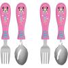imageZak Designs Bluey Kid Flatware Fun Character Art on Both Utensils Non Slip Fork and Spoon Set is Perfect for Encouraging Picky Eaters to Finish Their Plates 2 pack 4 PCSMinnie Mouse