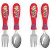 imageZak Designs Bluey Kid Flatware Fun Character Art on Both Utensils Non Slip Fork and Spoon Set is Perfect for Encouraging Picky Eaters to Finish Their Plates 2 pack 4 PCSPaw Patrol