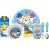 imageZak Designs Bluey Kids Dinnerware Set Includes Plate Bowl Tumbler Water Bottle and Utensil Tableware Made of Durable Material and Perfect for Kids 6 Piece Gift Set NonBPABaby Shark  6pcs