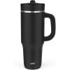 imageZak Designs Harmony 2in1 Coffee Tumbler for Travel or At Home 40oz Recycled Stainless Steel is LeakProof When Closed and Vacuum Insulated with Handle Smoky Lilac PurpleEbony Black