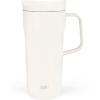 imageZak Designs Harmony Tumbler for Travel or At Home 20oz Recycled Stainless Steel is SplashProof and Vacuum Insulated with Slide Lid and Handle Ebony BlackCream White