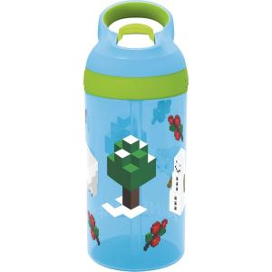 imageZak Designs Baby Shark Kids Water Bottle with Straw and Built in Carrying Loop Made of Durable Plastic LeakProof Design 16 oz BBSAT381Minecraft