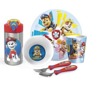 imageZak Designs Bluey Kids Dinnerware Set Includes Plate Bowl Tumbler Water Bottle and Utensil Tableware Made of Durable Material and Perfect for Kids 6 Piece Gift Set NonBPAPAW Patrol  6pcs