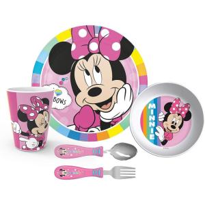 imageZak Designs Bluey Kids Dinnerware Set Includes Plate Bowl Tumbler Water Bottle and Utensil Tableware Made of Durable Material and Perfect for Kids 6 Piece Gift Set NonBPAMinnie Mouse