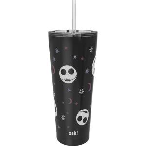 imageZak Designs Disney Minnie Mouse Vacuum Insulated Stainless Steel Travel Tumbler with SplashProof Lid Includes Reusable Plastic Straw and Fits in Car Cup Holders 188 SS 25 oz Sure ThingThe Nightmare Before Christmas