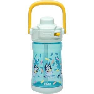 imageZak Designs Disney Princess Beacon Kid Water Bottle for Travel 12oz Plastic is Durable and LeakProof with Liquid Lock Spout Carry Handle Protective Base Ariel Cinderella Moana Rapunzel TianaBluey