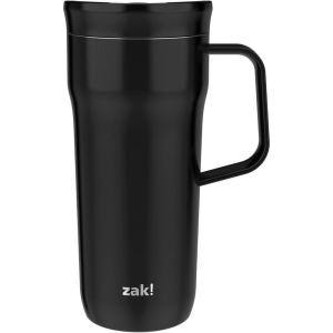 imageZak Designs Harmony Tumbler for Travel or At Home 20oz Recycled Stainless Steel is SplashProof and Vacuum Insulated with Slide Lid and Handle Ebony BlackEbony Black