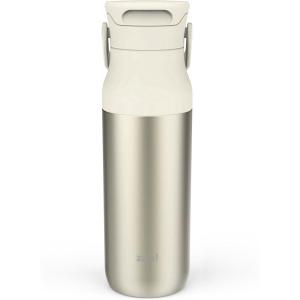 imageZak Designs Harmony Water Bottle for Travel or At Home 32oz Recycled Stainless Steel is LeakProof When Closed and Vacuum Insulated with Sip Lid and Carry Handle Ivory White