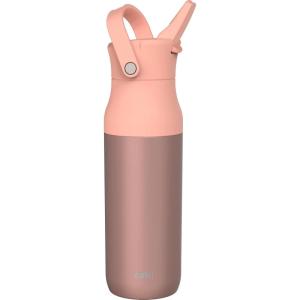imageZak Designs Harmony Water Bottle for Travel or At Home 32oz Recycled Stainless Steel is LeakProof When Closed and Vacuum Insulated with Straw Lid and Carry Handle Coral PinkCoral Pink