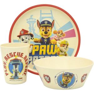imageZak Designs Kids Dinnerware Set 3 Pieces Durable and Sustainable Melamine Bamboo Plate Bowl and Tumbler are Perfect For Dinner Time With Family DogPaw Patrol