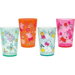 imageZak Designs Marvel SpiderMan Nesting Tumbler Set for At Home 145oz NonBPA Plastic Cups 4Pack Spidey and His Amazing FriendsPeppa Pig