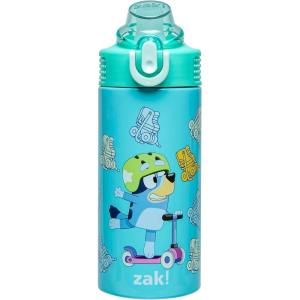 imageZak Designs Minecraft Sage Kids Water Bottle For School or Travel 14oz Stainless Steel Water Bottle With Straw Handle and LeakProof PopUp Spout Cover CreeperBluey  Bingo