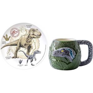 imageZak Designs Minions The Rise of Gru Ceramic Latte Mug and Plate for Coffee Tea Breakfast or Dessert with Travel Mug Lid 2Piece Set17 Fluid OuncesJurassic World Dominion Sculpted Mug