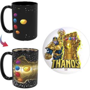 imageZak Designs Minions The Rise of Gru Ceramic Latte Mug and Plate for Coffee Tea Breakfast or Dessert with Travel Mug Lid 2Piece Set17 Fluid OuncesThanos Infinity Gauntlet