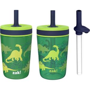 imageZak Designs Spidey and His Amazing Friends Kelso Tumbler Set LeakProof ScrewOn Lid with Straw Bundle for Kids Includes Plastic and Stainless Steel Cups with Bonus Sipper 3pc Set NonBPADino Camo