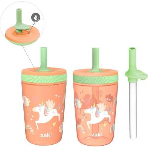 imageZak Designs Spidey and His Amazing Friends Kelso Tumbler Set LeakProof ScrewOn Lid with Straw Bundle for Kids Includes Plastic and Stainless Steel Cups with Bonus Sipper 3pc Set NonBPAUnicorn
