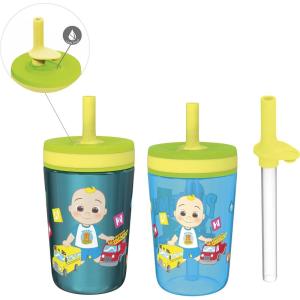 imageZak Designs Spidey and His Amazing Friends Kelso Tumbler Set LeakProof ScrewOn Lid with Straw Bundle for Kids Includes Plastic and Stainless Steel Cups with Bonus Sipper 3pc Set NonBPACoComelon