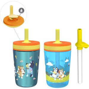 imageZak Designs Spidey and His Amazing Friends Kelso Tumbler Set LeakProof ScrewOn Lid with Straw Bundle for Kids Includes Plastic and Stainless Steel Cups with Bonus Sipper 3pc Set NonBPABluey