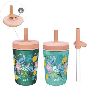 imageZak Designs Spidey and His Amazing Friends Kelso Tumbler Set LeakProof ScrewOn Lid with Straw Bundle for Kids Includes Plastic and Stainless Steel Cups with Bonus Sipper 3pc Set NonBPALilo and Stitch