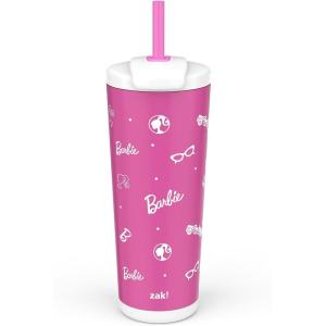 imageZak Designs Squishmallows Straw Tumbler for Travel or At Home 24oz Stainless Steel with Vacuum Insulation and NonSkid Base SquishmallowsBarbie