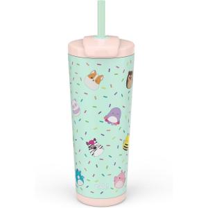 imageZak Designs Squishmallows Straw Tumbler for Travel or At Home 24oz Stainless Steel with Vacuum Insulation and NonSkid Base SquishmallowsSquishmallows