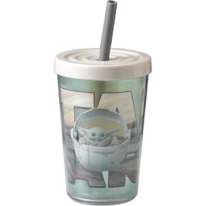 imageZak Designs Star Wars The Mandalorian Double Wall Tumbler with Lid and Straw Made of BreakResistant Plastic Baby YodaThe Child 13oz BPA Free SWSDV540Baby YodaThe Child