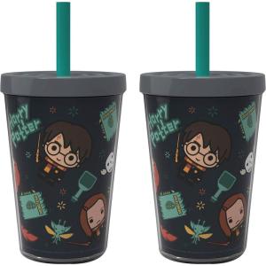 imageZak Designs Star Wars The Mandalorian Double Wall Tumbler with Lid and Straw Made of BreakResistant Plastic Baby YodaThe Child 13oz BPA Free SWSDV540Harry Potter